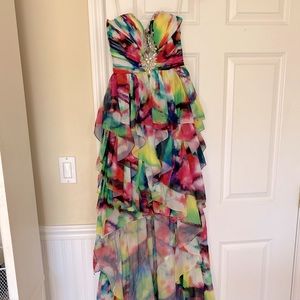 Rainbow High Low Bejeweled Prom, Sweet 16 Dress
